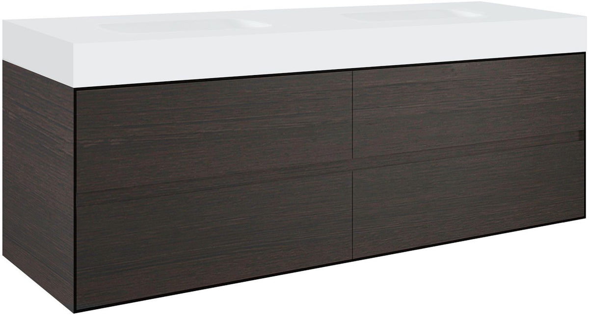 Onderbouw 4LADES voor tablet puro 2 lavabos tenso 160CM wenge
