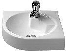 Hoeklavabo architec Duravit +kraangat zonder overloop wit