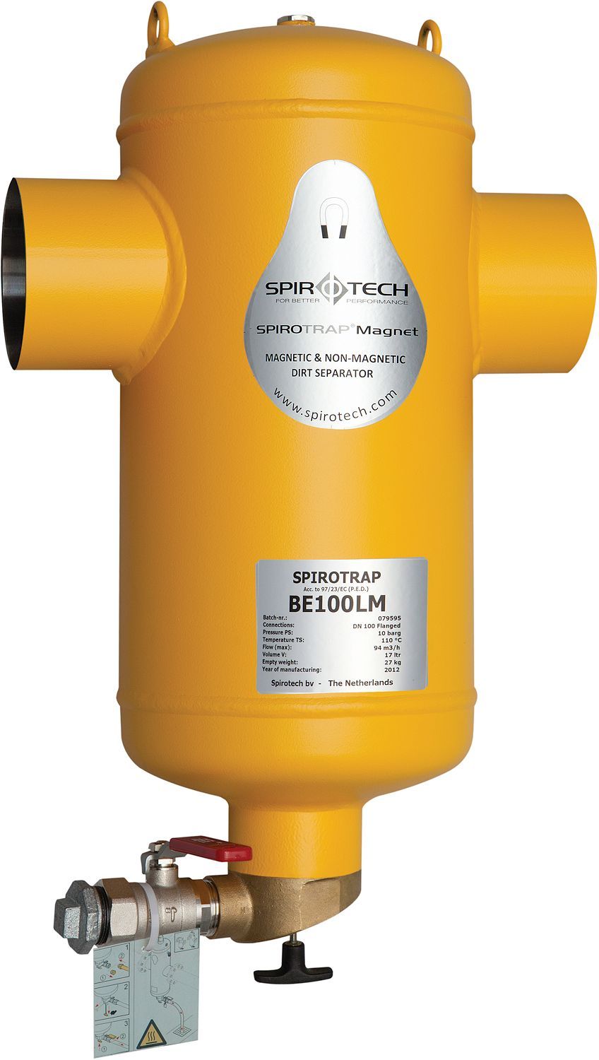Vuilafscheider + magneet spirotrap DN100 lasaansluiting, filtratie — SKU DESCO-155477