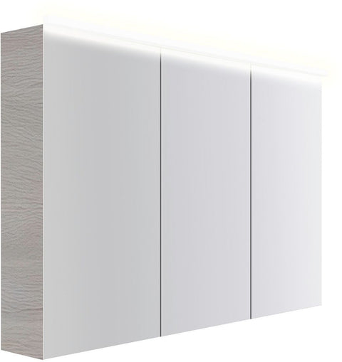 Spiegelkast COFFEE 3 deuren 1200MM 4250K eik Decor Zilver, badkamermeubelen — SKU DESCO-193085