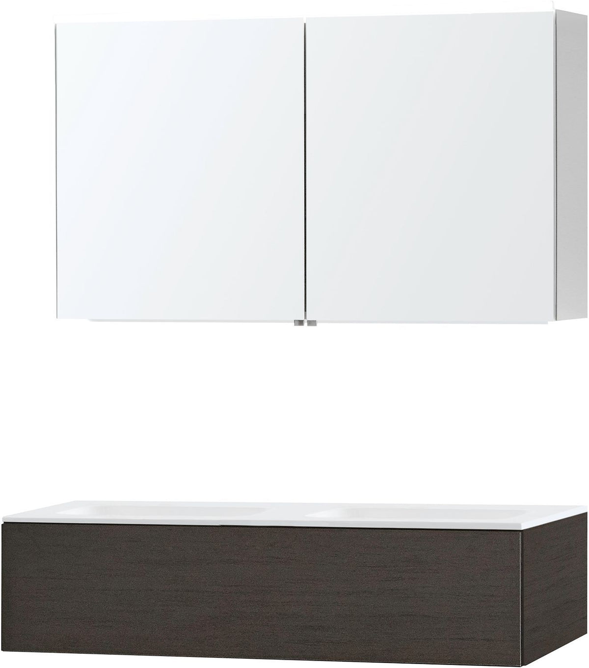 Meubel puro duo wenge 120 1 lade Solid Molto spiegelkast
