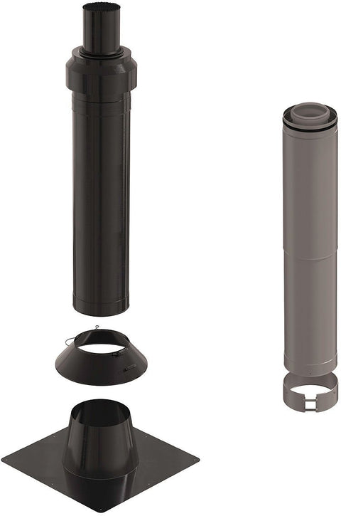 KIT HELLEND DAK CLV INOX ZWART 160/250 UBBINK