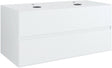 Onderbouw 2LADES+TABLET voor 2 opbouwlavabos tenso 120CM +kraangaten wit