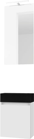 LAVE-MAINS FORM MINI LAVA/ 1 PORT/MIROIR/LUMIERE LED POUDRE BLANC