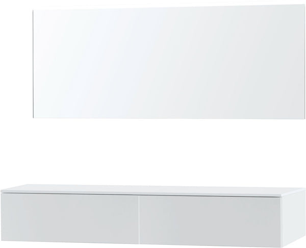 Meubel puro duo wit 180 1 lade Solid opbouw spiegel