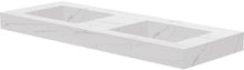 TABLET MARBRE CERAMIQUE PURO LAVABO S DOUBLE L140 H10 SANS TROU ROBINET WHITE CALACATTA