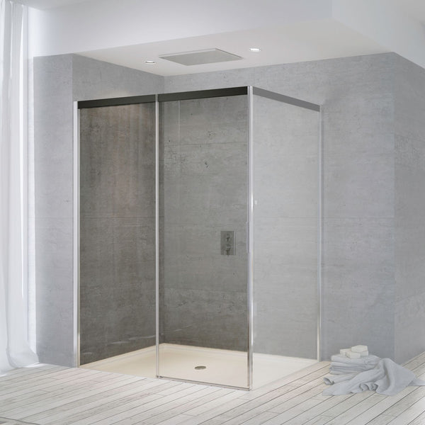 SCHUIFDEUR HOEK SUITE 1565-1590 H2000 LINKS NANOTEC SOFTCLOSE ZWART- CHROOM/HELDER
