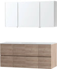 Meubel Molto eik natuur 140 1 lavabo Solid spiegelkast