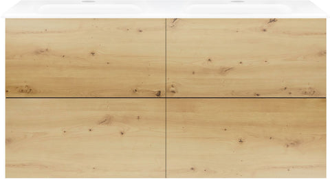 Onderbouw COFFEE 4 lades 120 duo duo eiken urban +dubbele wastafel porselein wit, badkamermeubelen — SKU DESCO-193014