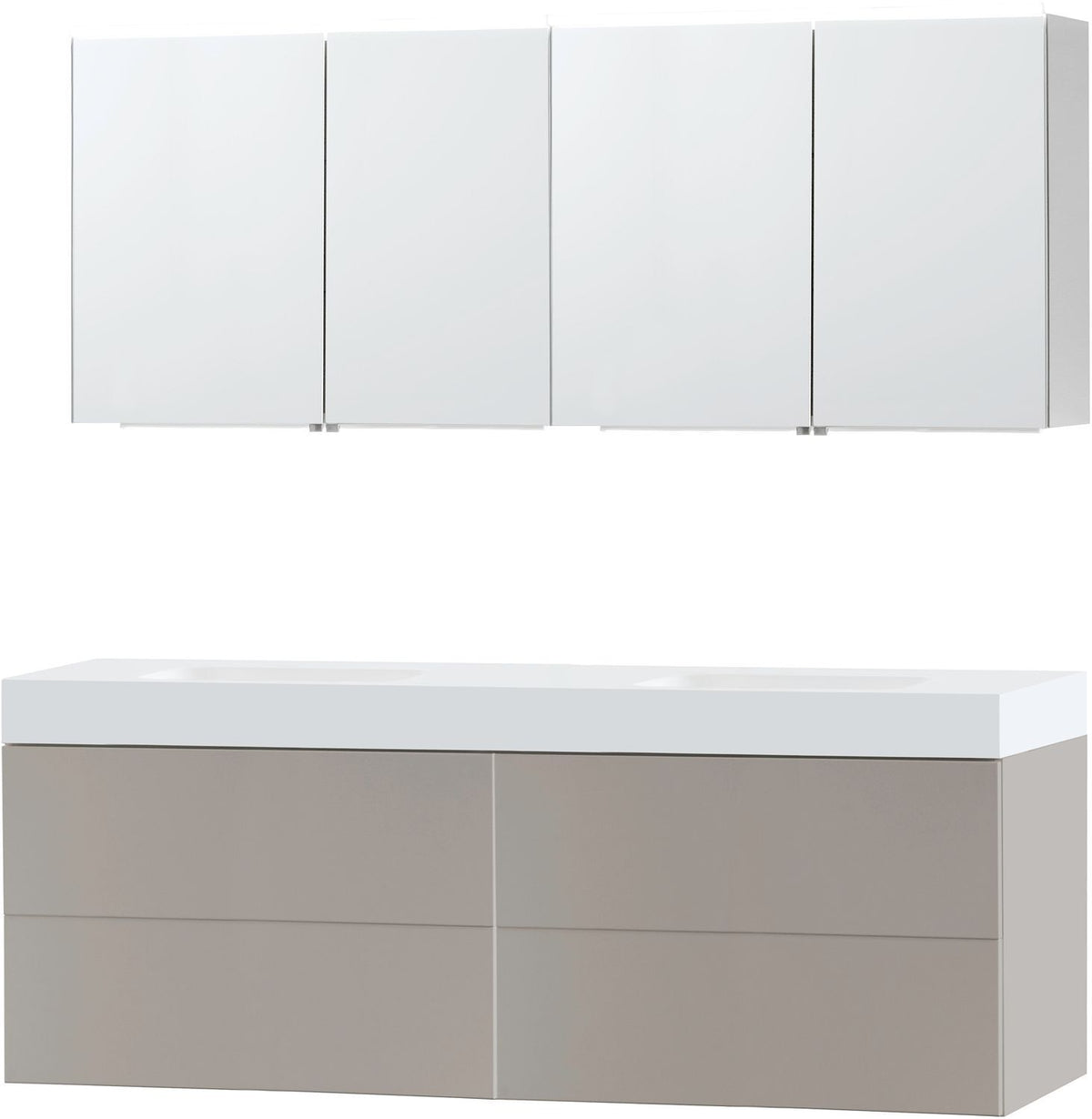 MEUBEL PURO DUO GRIJS 180 SOLID PURO SPIEGELKAST