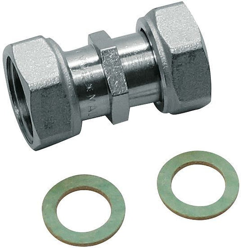 Koppeling voor waterteller losse moeren 1/2"FF