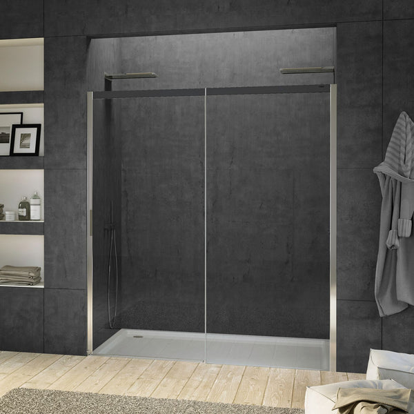 SCHUIFDEUR NIS SUITE 1160-1195 H2000 RECHTS NANOTEC SOFTCLOSE ZWART-CHROOM/HELDER