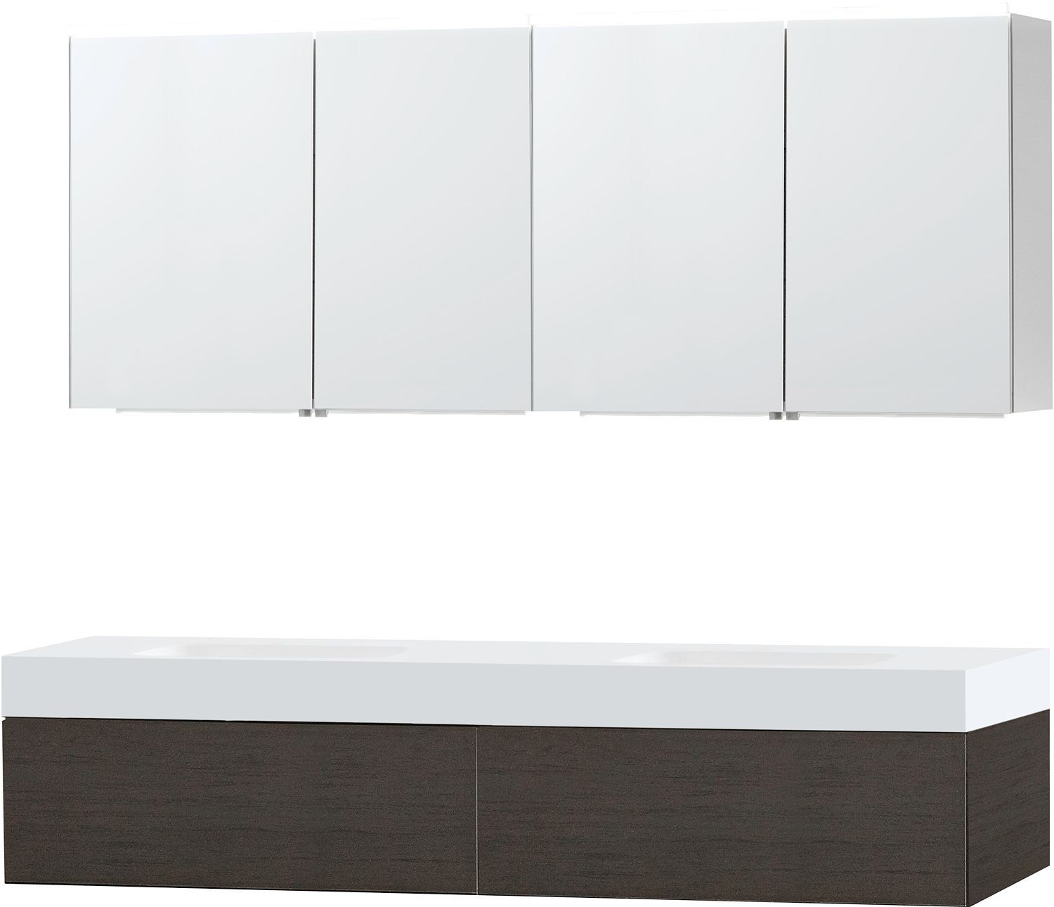 Meubel puro duo wenge 180 1 lade Solid puro spiegelkast