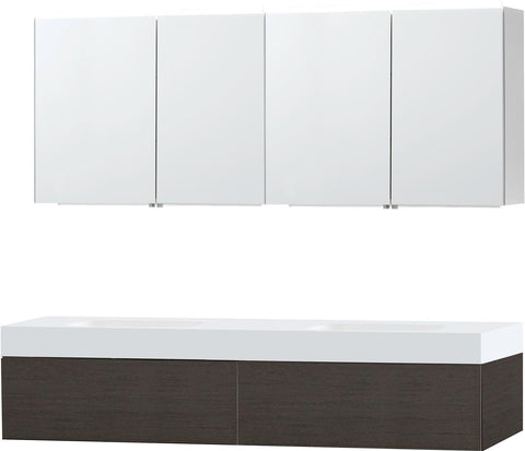 Meubel puro duo wenge 180 1 lade Solid puro spiegelkast, badkamermeubelen — SKU DESCO-704069