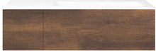 SOUS MEUBLE COFFEE 2 TIROIRS 110 CHENE DECOR ROUILLE +LAVABO DROITE PORCEL.SNS TROU ROBINET BLANC