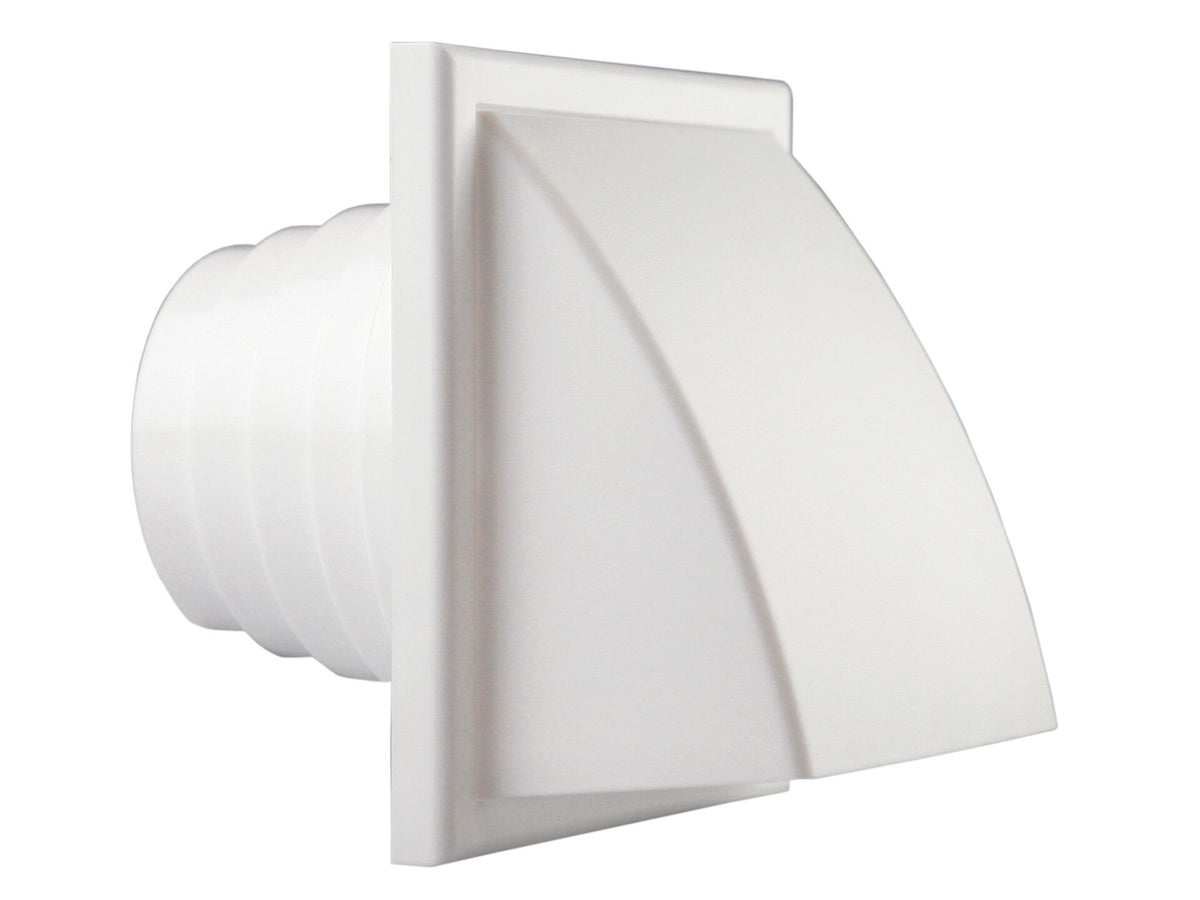 Renson dampkaprooster met klep 100mm PVC wit