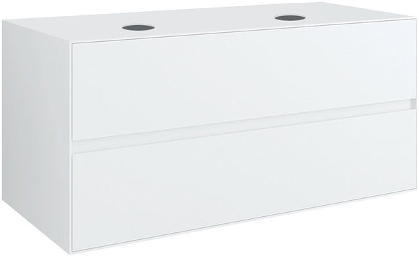 Onderbouw 2LADES+TABLET voor 2 opbouwlavabos tenso 120CM zonder kraangat wit