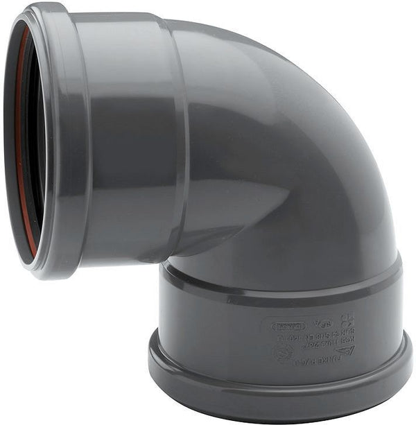 PVC ELLEBOOG 90° RIOOL 125MM FF GRIJS