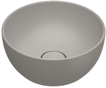Opbouwlavabo sfera catalano cataglaze+ diameter 32 H14 zonder overloop tortora satinato