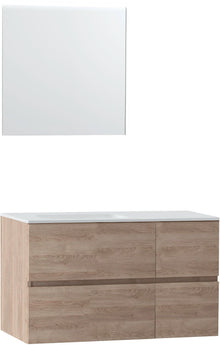 MEUBLE MOLTO CHENE NATUREL 105 GAUCHE SOLID MIROIR