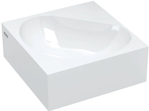 LAVE-MAINS EQUERRE FLUSH 5 CLOU 27CM SANS TROU BLANC CERAMIQUE