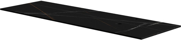 TABLET KERAMISCH MARMER PURO B160 H1,2 1AFVOERGAT/KRAANGAT RECHTS BAMBOO BLACK