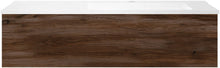 SOUS MEUBLE COFFEE 1 TIROIR 120 NOYER DECOR VELOURS+LAVABO EN MARBRE SYNTHETIQUE DROITE BLANC MAT