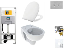 WALLFIX OLI WC SUSPENDU BASTIA RIMFREE PERSSALIT T SOFTCLOSE + LIFT-OFF BLINK INOX