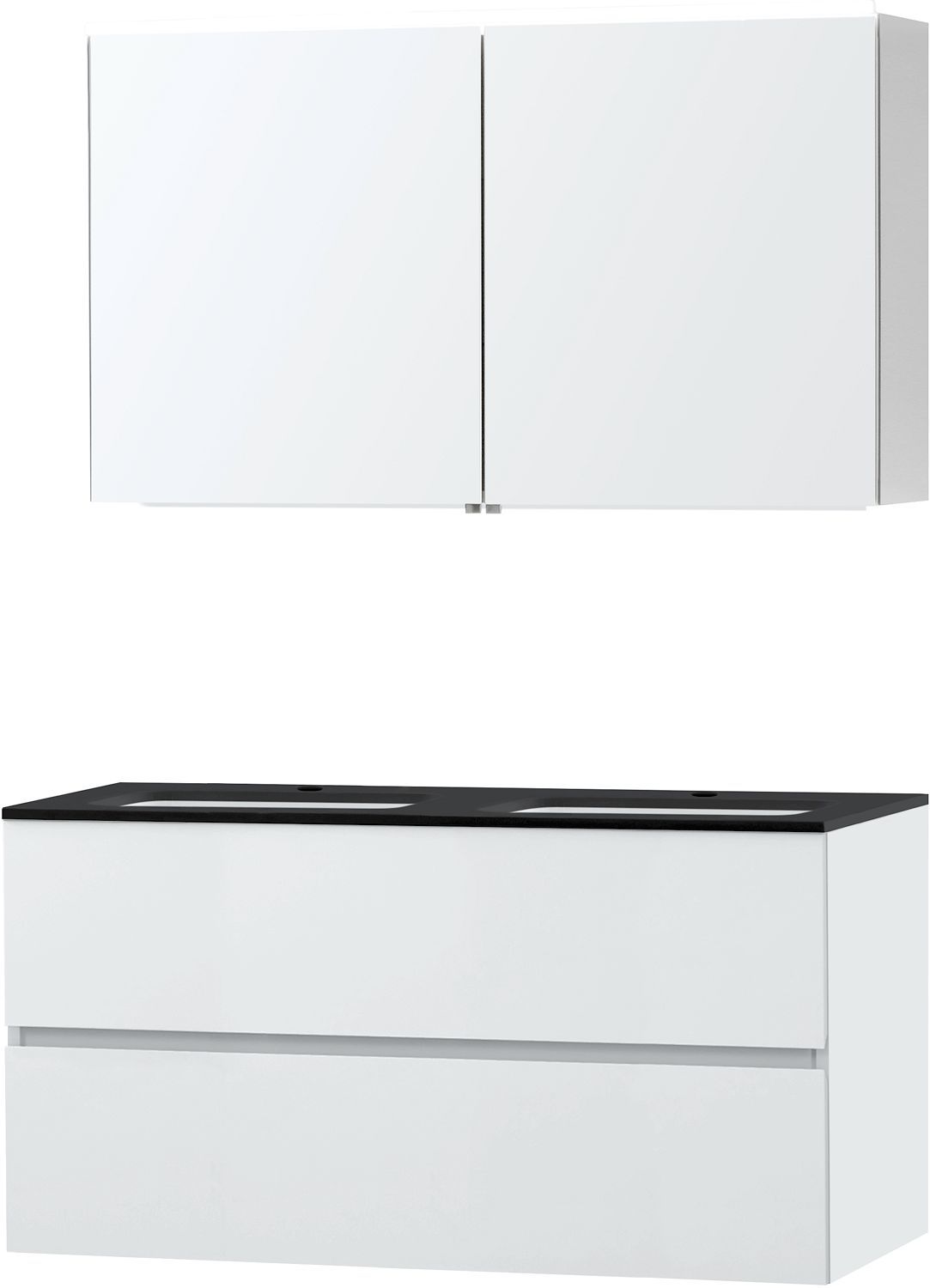 Meubel Molto poederwit 120 bleu belge spiegelkast
