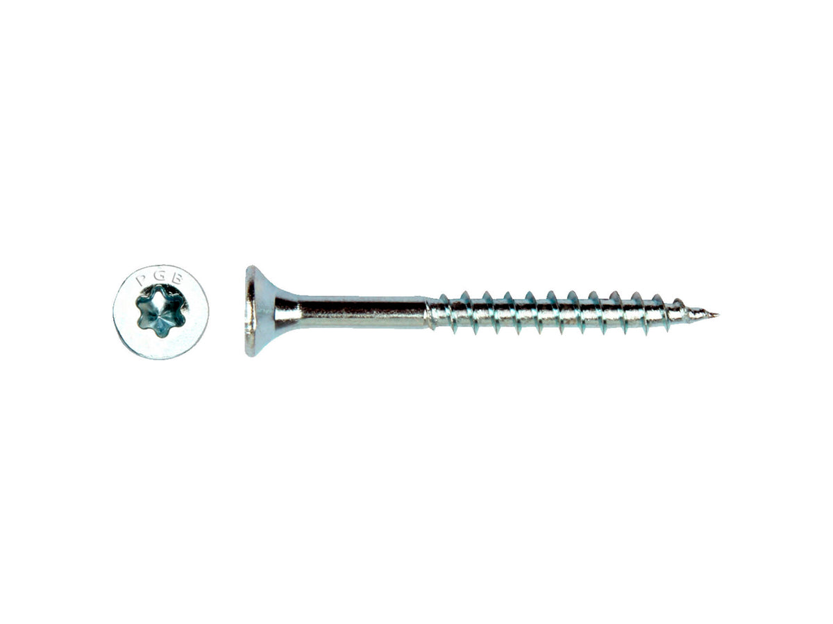 Pgb-fasteners spaanplaatschroeven VK T-drive/deeldraad 4x30 mm verzinkt 200 stuks