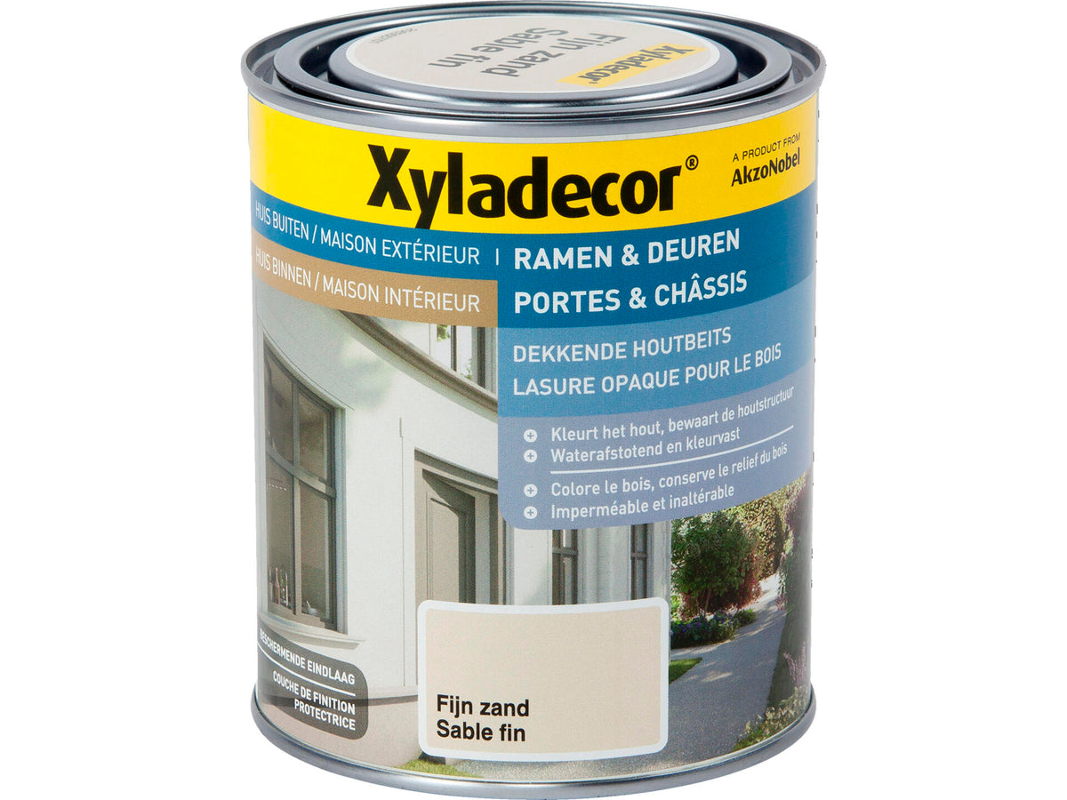 Xyladecor dekkende houtbeits ramen & deuren 0,75l fijn zand