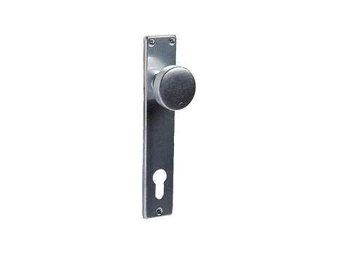 Linea Bertomani deurbol op plaat 72mm aluminium zilver