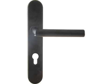 Linea Bertomani deurklinkset op plaat cylinder 72mm zwart