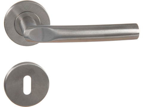 Linea Bertomani deurklinkset op rozet ⌀50mm inox