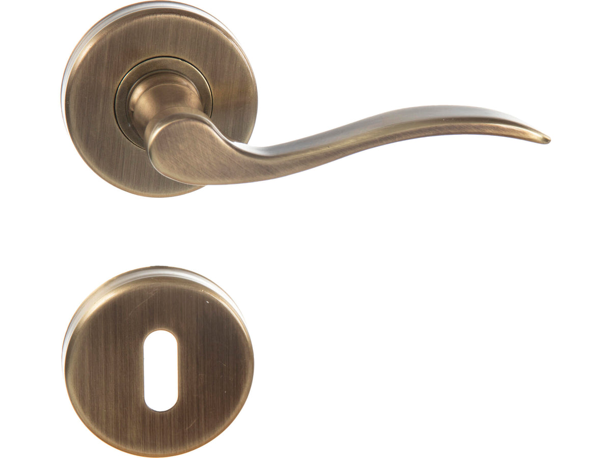 Linea Bertomani deurklinkset op rozet brons