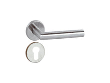 Linea Bertomani poignée de porte avec rosace cylindre 19mm inox