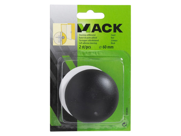 Mack deurstop zelfklevend 60mm zwart 2 stuks
