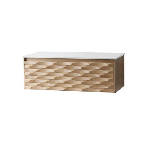 Wastafelset wastafelblad wit 120 cm met ARGENA onderkast eik - Wit mat, wastafelsets — SKU MB-19626-23153, EAN 5404029124931