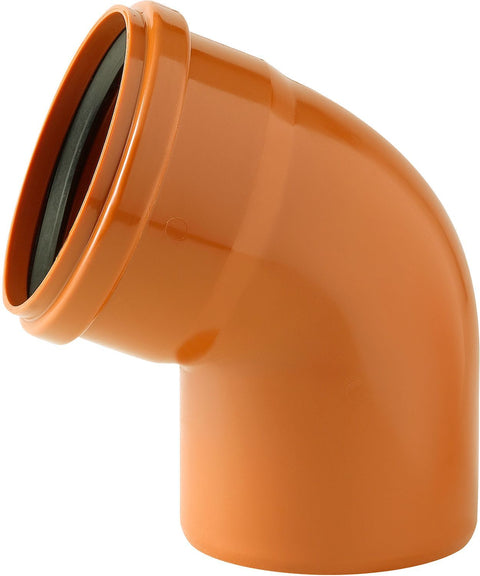 PVC elleboog riool 160MM 67° rood/bruin