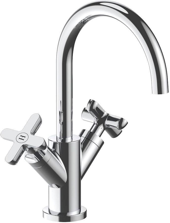 2GREEP MENGKRAAN LAVABO ICONA CLASSIC FANTINI ZONDER SLUITING SPRONG 160MM CHROOM