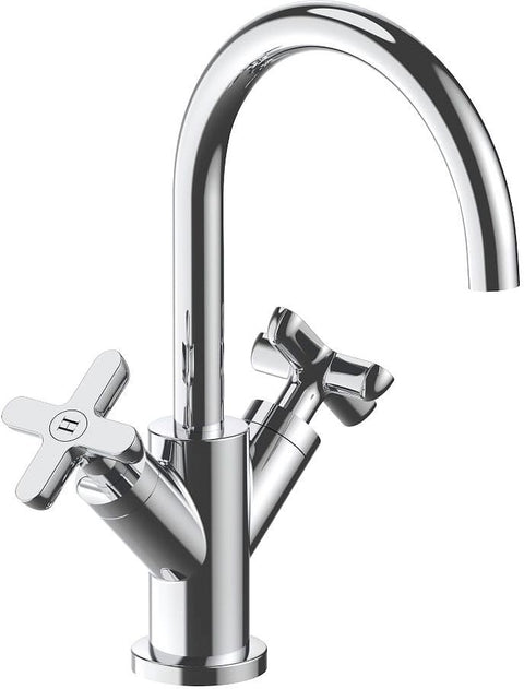 2GREEP MENGKRAAN LAVABO ICONA CLASSIC FANTINI ZONDER SLUITING SPRONG 160MM CHROOM