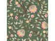 Vliesbehang bloem blauw/donker groen 53cm x 10m