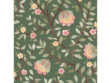 Vliesbehang bloem blauw/donker groen 53cm x 10m