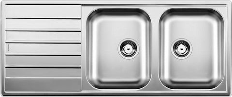 Blanco Livit 8 S évier encastrer 2 bacs réversible 1210x500mm inox brossé, keuken spoeltafels — SKU VM-20017893