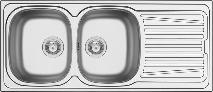 Isifix Hypero évier 1160x500mm D92mm 2 bacs inox satin