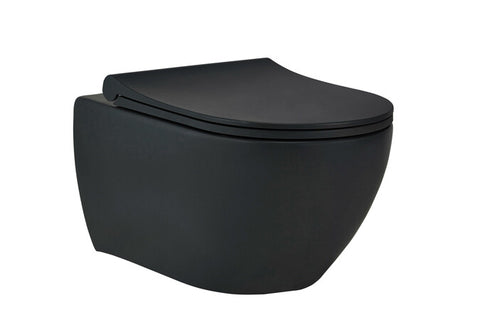 GO by Van Marcke Carissa wandcloset pack zonder spoelrand mat zwart