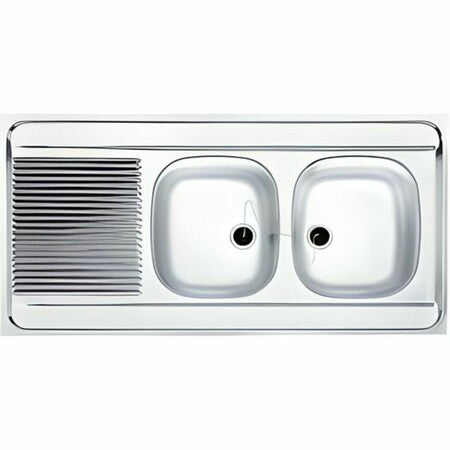 Franke MAN 721 évier 1200x600 2 bacs réversible vidage manuel inox + siphon