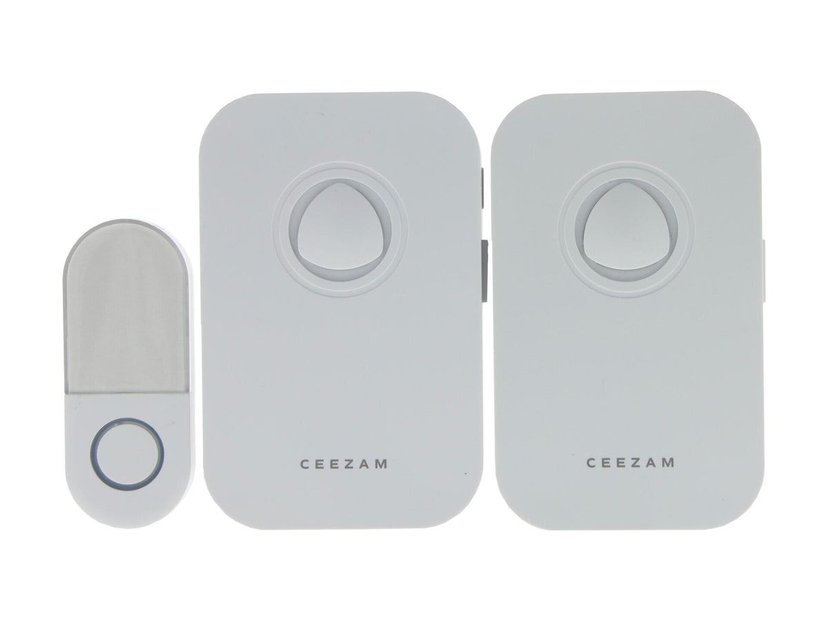 Ceezam draadloze deurbelset plug-in 100m 38 melodieën wit