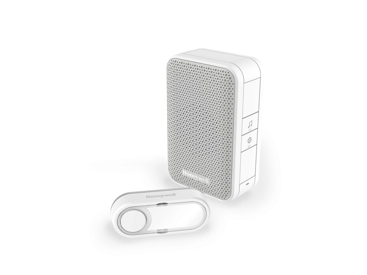 Honeywell Home draadloze draagbare deurbel in wit met drukknop