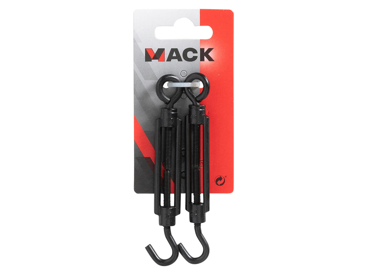 Mack draadspanner met oog en haak M5 70mm zwart 2 stuks